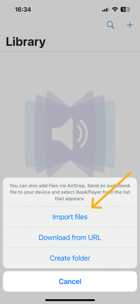 Import Files option