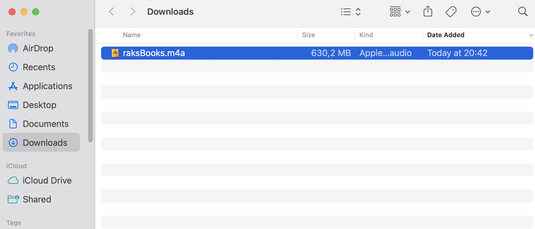 Audiobook in Apple Music library