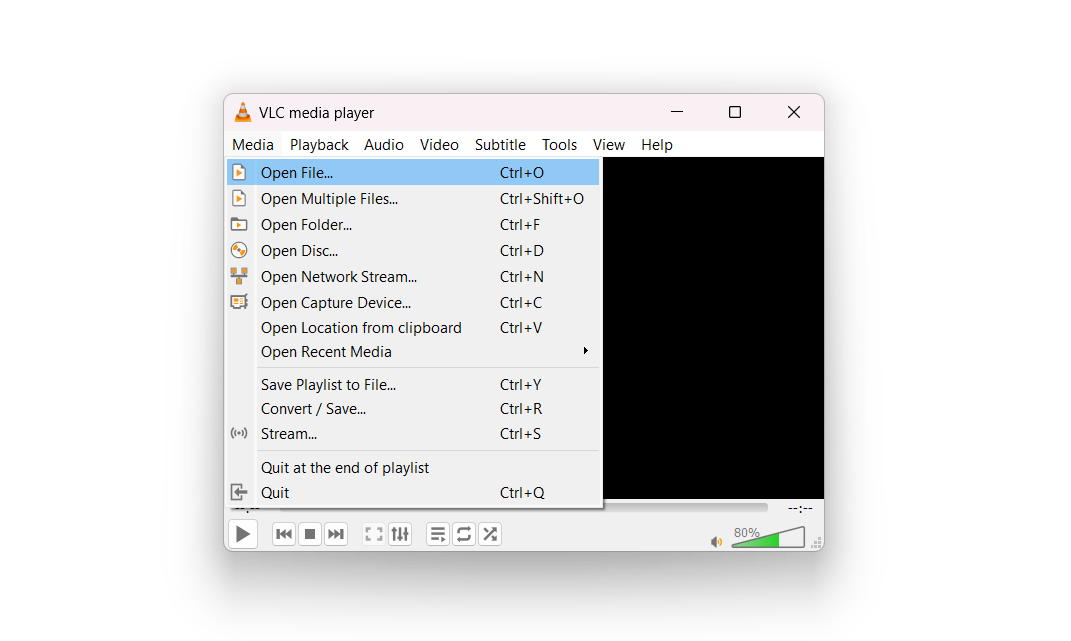 Open File in VLC