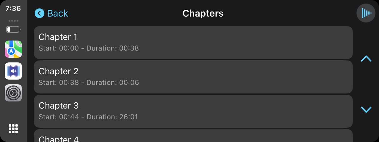 Chapter list on CarPlay